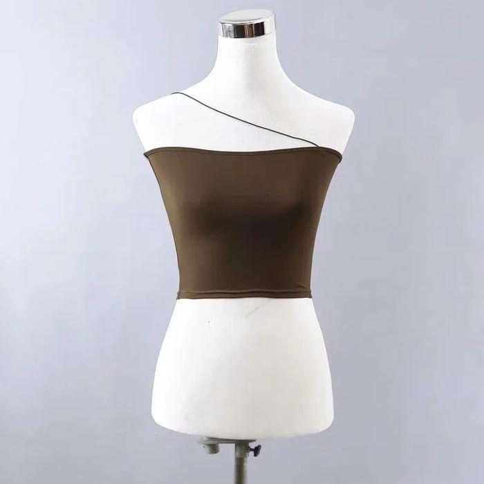 Lady.luxee BR640 Tanktop Bra Wanita Tank top Model Tali Satu Tali Spagetti Tengtop Korean Fashion Fi