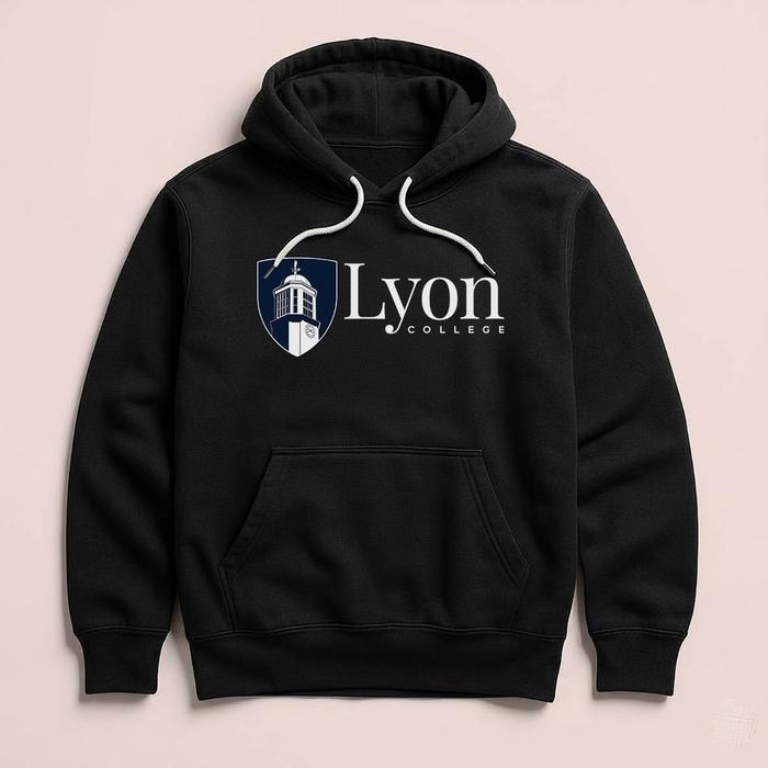 Hoodie LYON College Arkansas Premium Fleece Cloth Sweater Jacket Hood Black Hitam