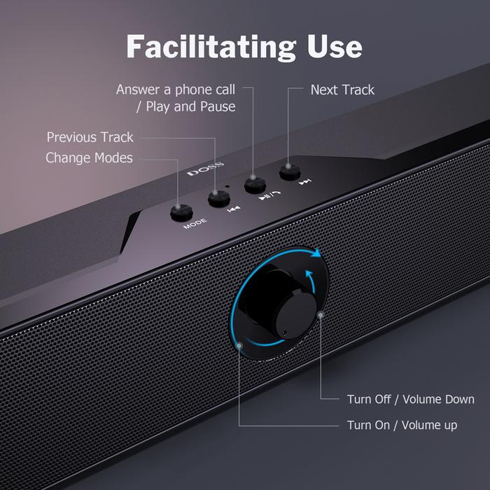 DOSS Speaker Komputer Bluetooth Nirkabel Bar Suara Mini Subwoofer