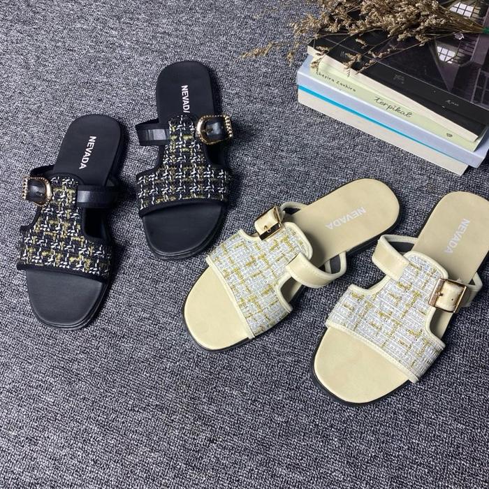 Sandal Wanita Ringan | Sandal Cewek Model Depan Tertutup | Sandal Murah Cantik | Sendal Slop Wanita