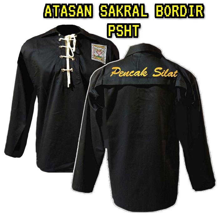 BAJU SAKRAL WARGA PSHT BORDIR MOTIF PENCAk SILAT - BAJU PENCAK SILAT PSHT - ATASAN SAKRAL WARGA SH T