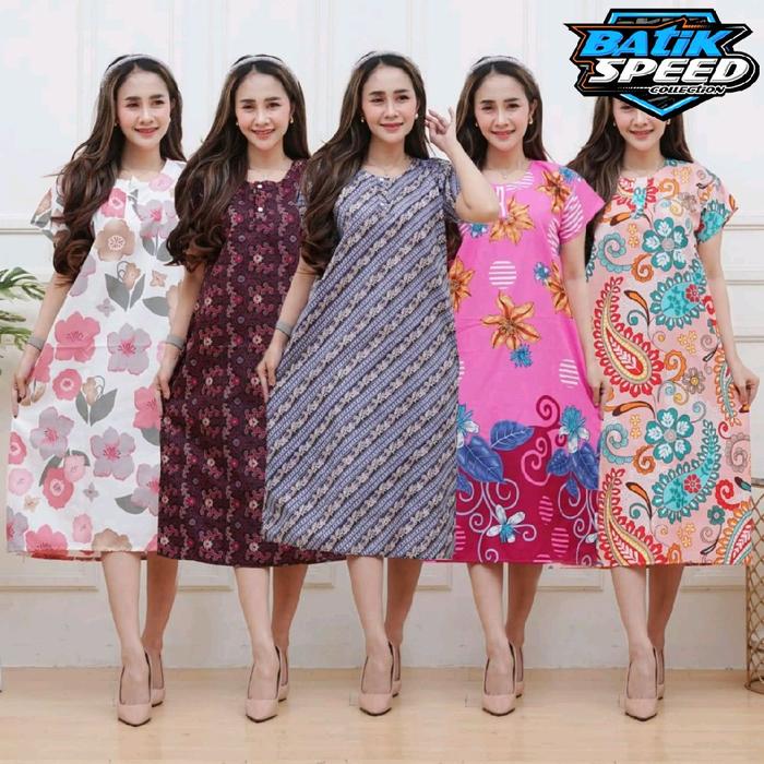 Paket Daster Jumbo 5pcs Rayon Bisa COD - Wanita Bumil Busui - Dress, Tidur, Panjang, Kancing, Motif,