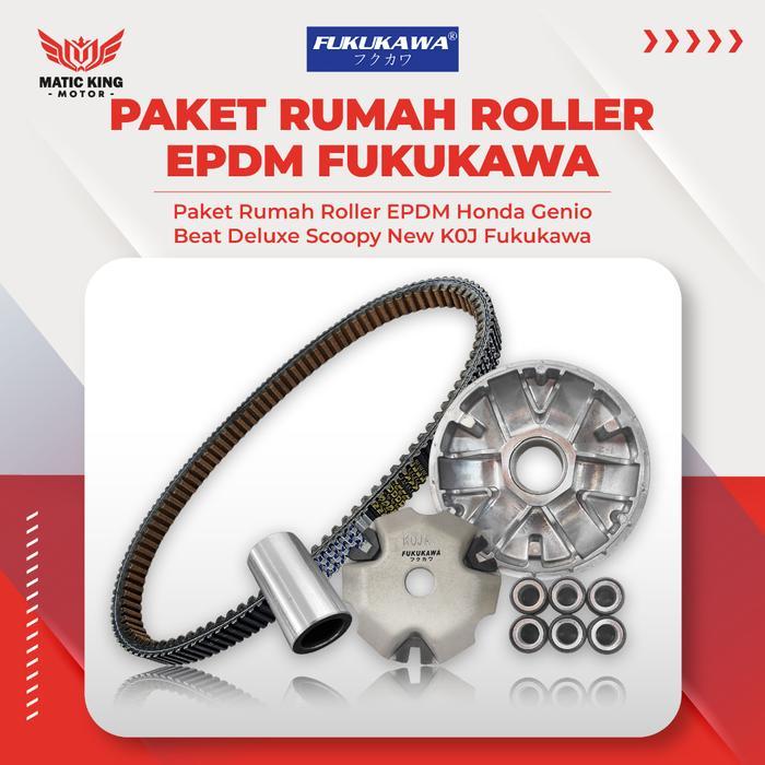 FUKUKAWA PAKET KIRIAN VANBELT V BELT RUMAH ROLLER SET GENIO BEAT DELUXE SCOOPY 2021 UP NEW K0J K1A K