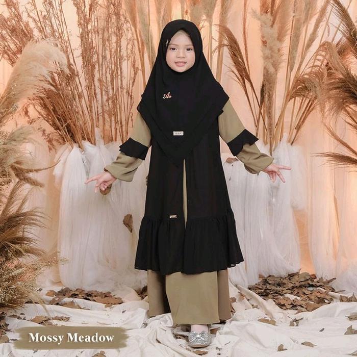 Myrtle Dress Kids Set Khimar By Aden Hijab Gamis Anak