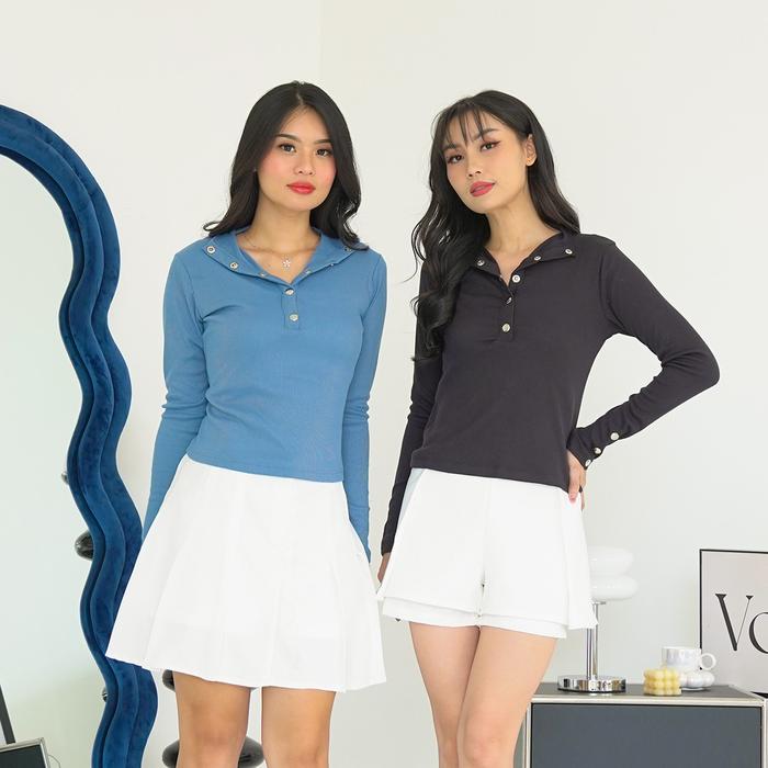 Emeron Knit Top Longsleeve Atasan Kancing