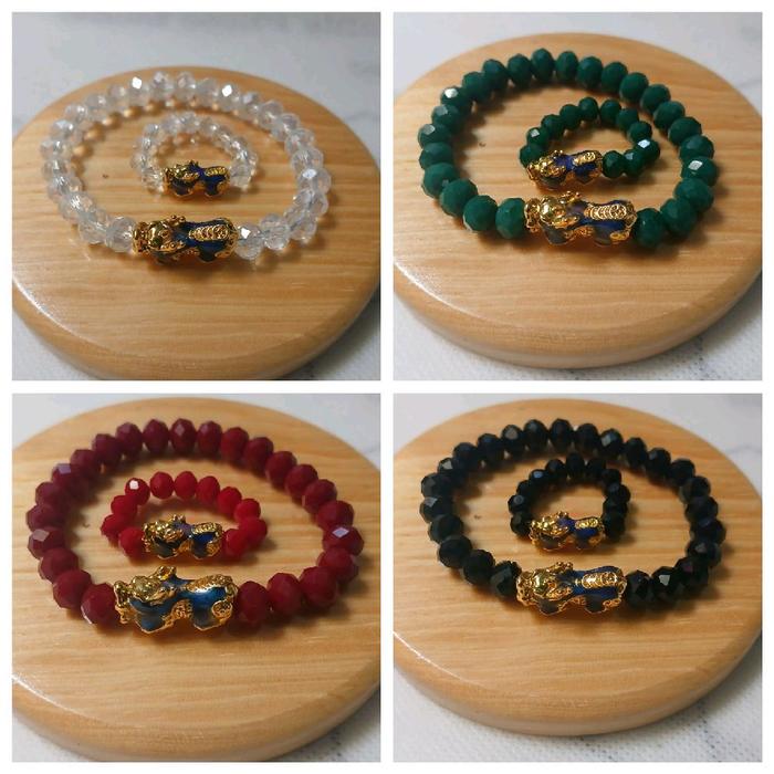 Set Gelang Cincin Pixiu Naga 3D Premium