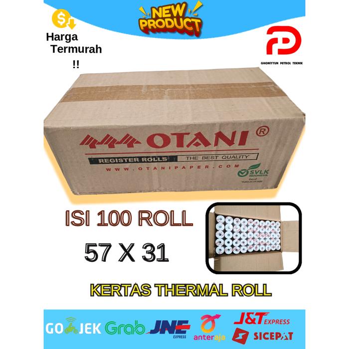 Kertas Thermal roll 57x3 Untuk  Mesin EDC dan lainnya Merk Otani Isi 100 Roll