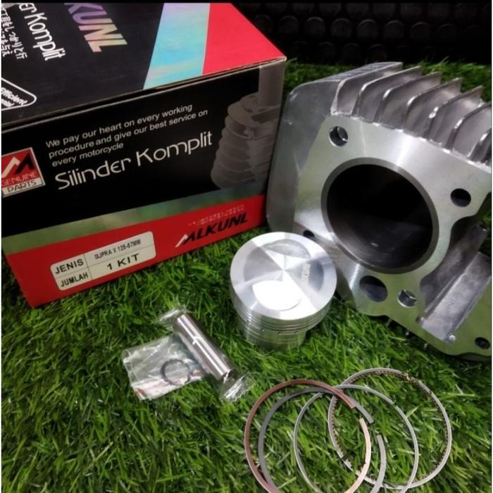 CUCI GUDANG BLOK SEHER BORING SET PISTON KARISMA SUPRA X 125 BORE UP 57 MM