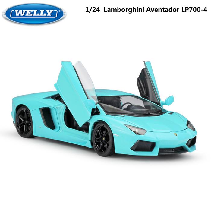 WELLY Diecast 1:24 Model Car Lamborghini Aventador LP700-4 Race Car