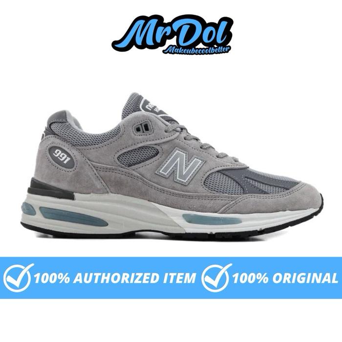 Sepatu Sneakers NB 991 V2 MiUK Grey Silver - 100% ORIGINAL RESMI