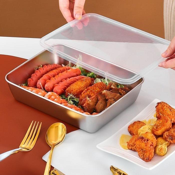 Food Container Stainless Wadah Stainless Sayur Kotak Food Box Stainless Steel 304 Food Storage Wadah