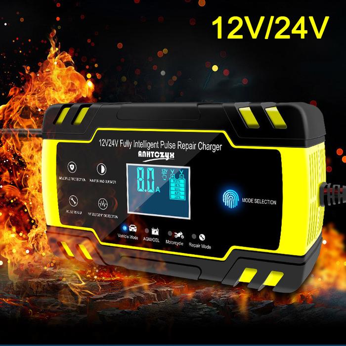 Car Battery Charger 12V/8A 24V/4A Smart Automatic Battery Charger