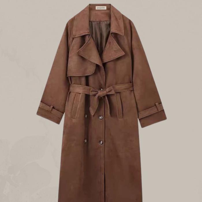 Claire Suede Trench Coat / MANTEL WANITA MUSIM DINGIN WINTER AUTUMN MANTEL SALJU