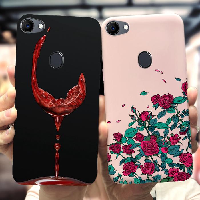 For OPPO F3 F5 F7 F9 Case Fashion Wineglass Flowers Painted Phone