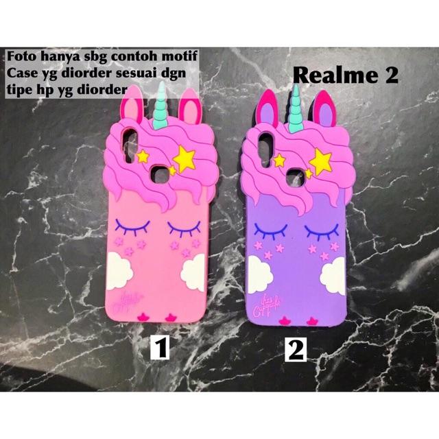 Softcase case unicorn 3D boneka Realme 2