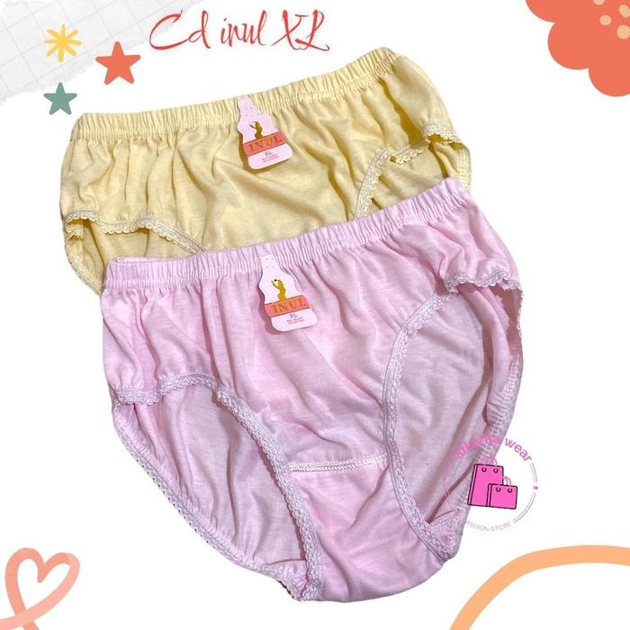 6 PCS CD-CELANA DALAM WANITA MERK NONA/INUL SETENGAH LUSIN WARNA RANDOM Katun  Cewek Dewasa Lembut N