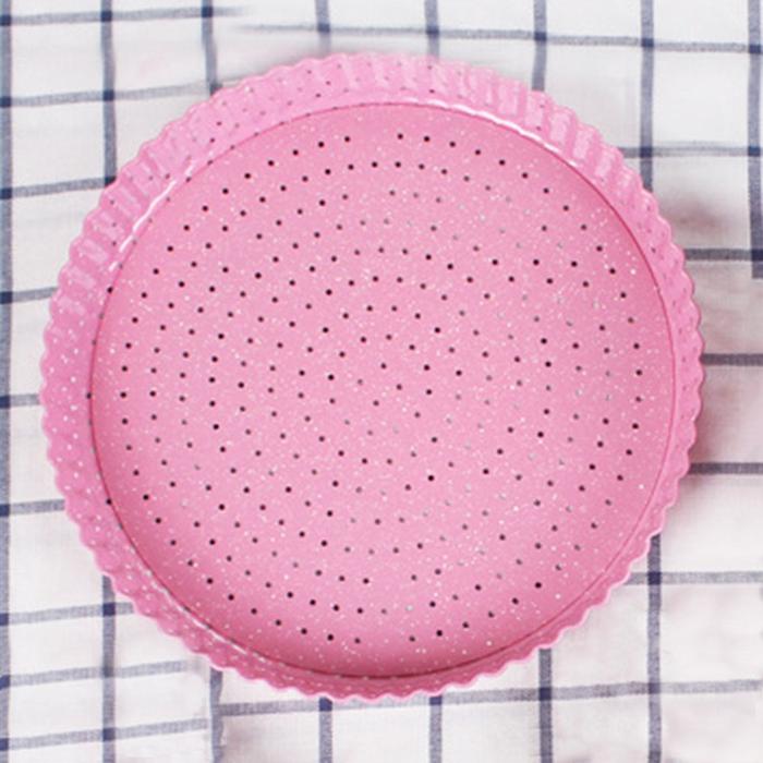 Pink Nonstick Cake Pie Pan Round Plate Marble Carbon Steel Cooker Pan