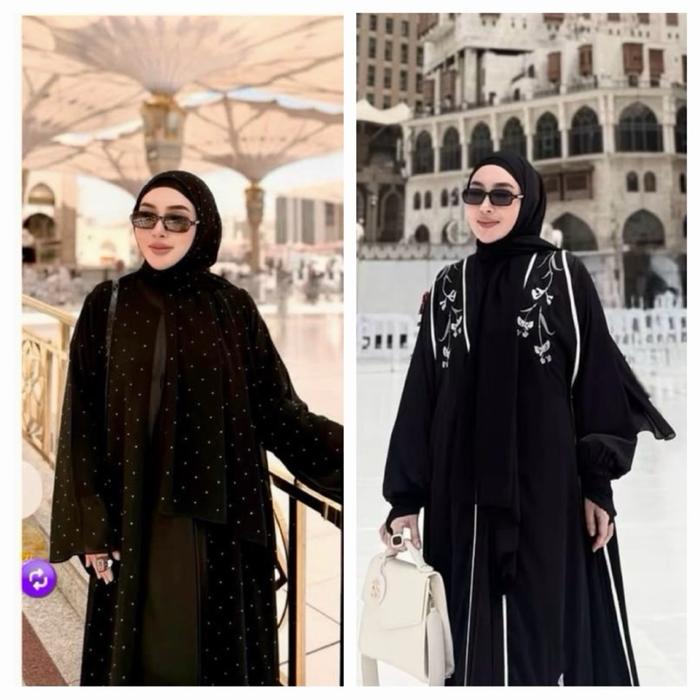 SALE Shellasaukia ORi GAMIS MEKAH ABAYA  Dress Raya Hitam Monogram DRESS RAYA KARTIKA PUTRI Dress Pr