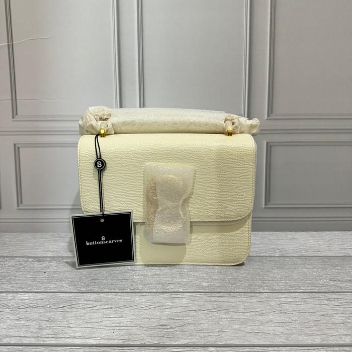 Audrey leather small white buttonscarves