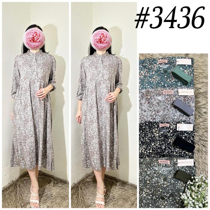 Daster MONIQ Bahan Rayon Lengan Panjang 3436