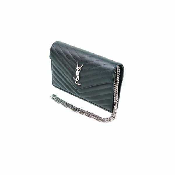 Tas YSL YVES SAINT LAURENT 22CM SHW CAVIAR BLACK WOC SHOULDER BAG 100% ORIGINAL - 22X14X3CM