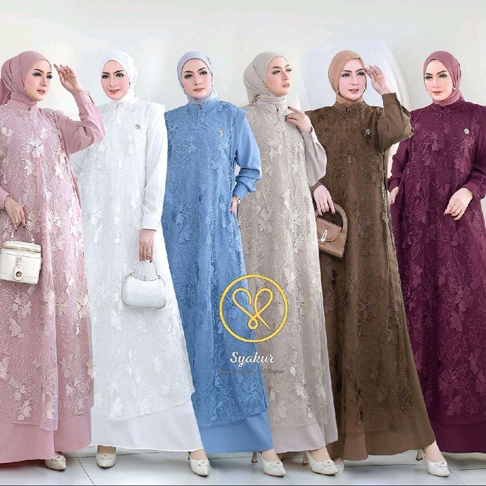 gamis tile bordir by syakur/gamis syakur collection terbaru best seller