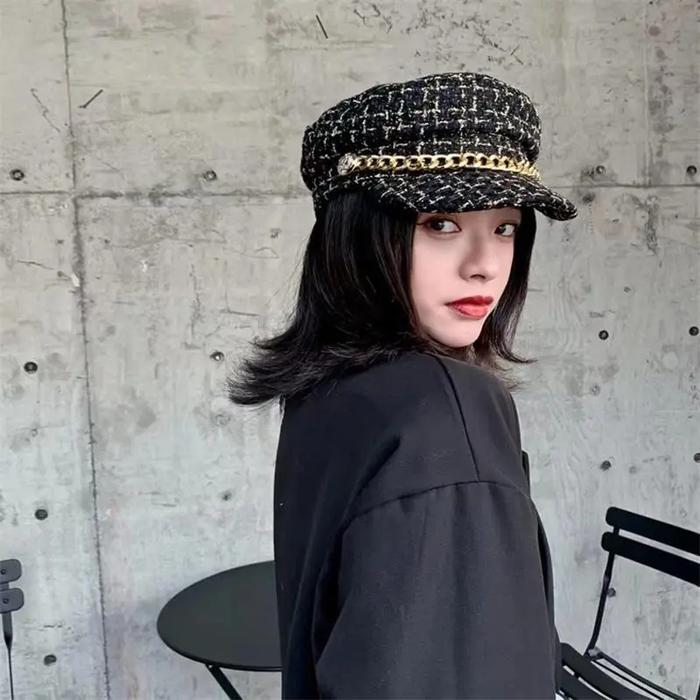 Topi Baret Wanita Rantai Oktagonal Bling Oktagonal Tp-Oktachain