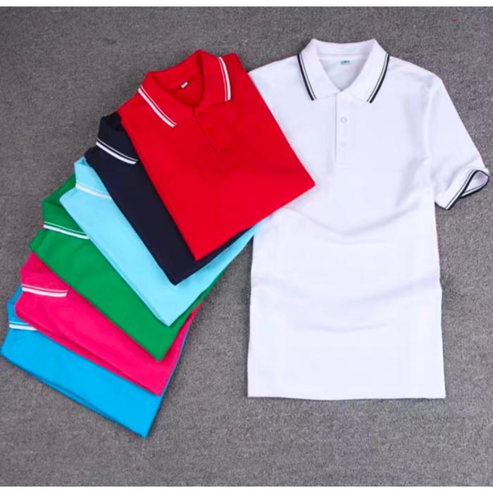 Kaos Polo Shirt Kerah Motif List/Kaos Polo Kerah Motif/Kaos Polo/Kaos Seragam