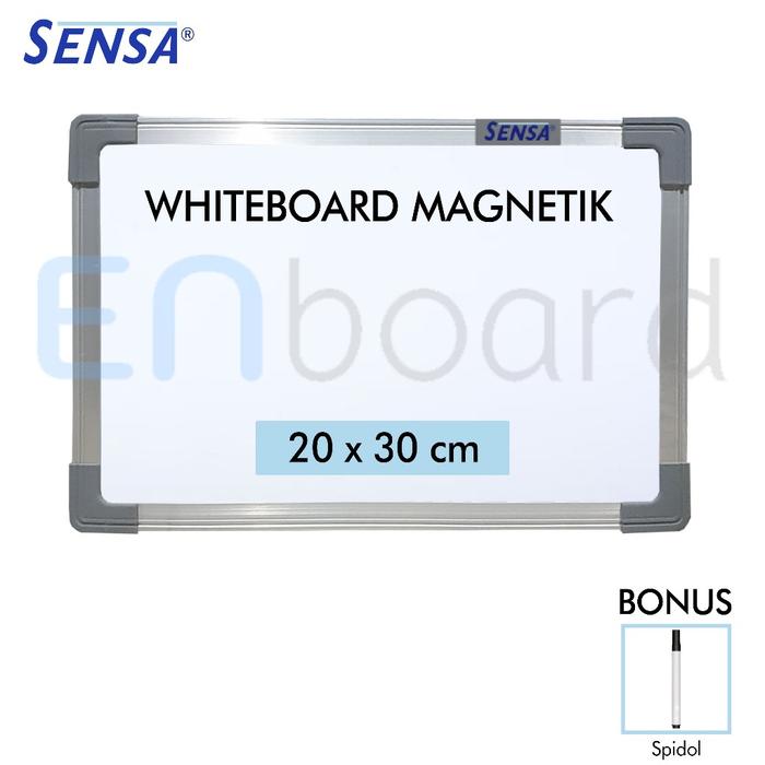 Papan Tulis Whiteboard / White Board Gantung Magnet Single Face Sensa 20 x 30 cm