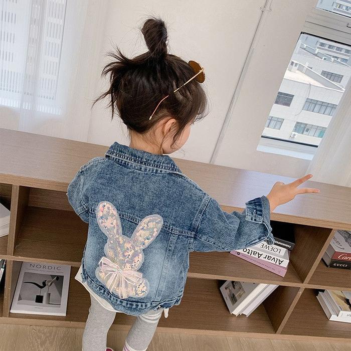 Jaket jeans anak lucu kelinci [LOKAL]