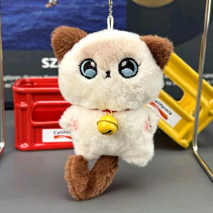 Gantungan Bunyi Lonceng Boneka Kucing Siam Himalaya gantungan kunci