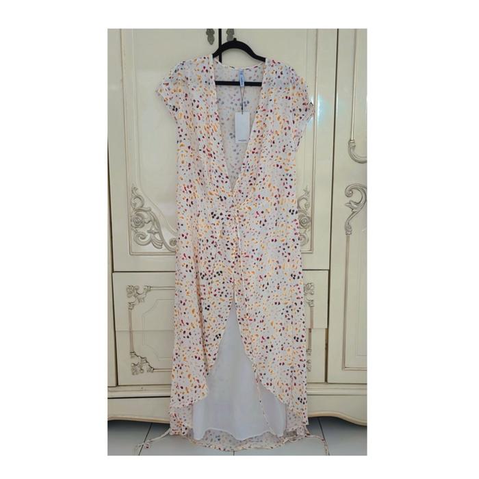 Dress kimono panjang rayon merek Mango