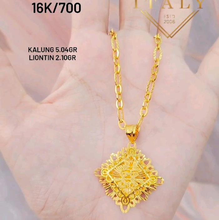 Kalung Rantai Dengan Liontin Huruf Mandarin