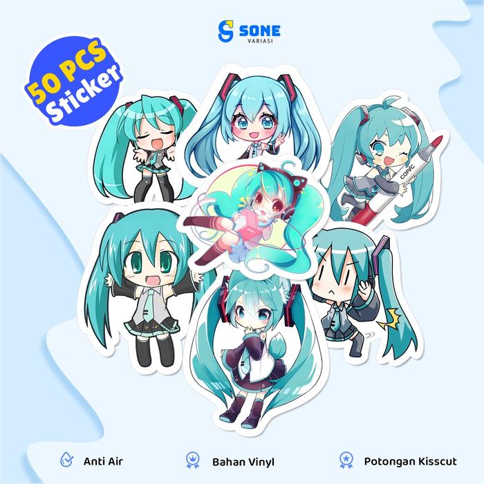 Stiker Hatsune Miku Vocaloid Paper Vinyl Waterproof Sticker Aesthetic Buku Journal Koper
