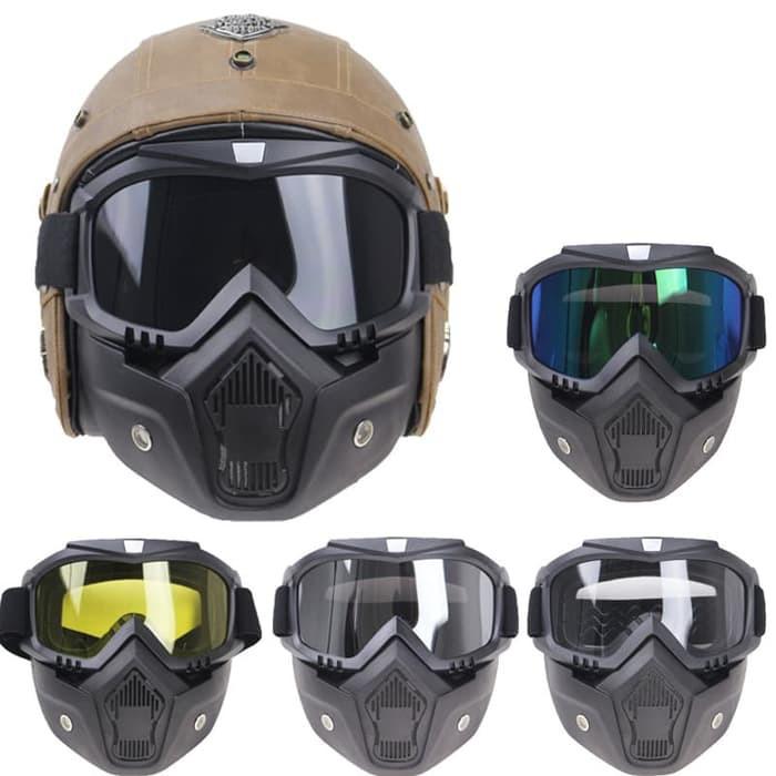 2 in1 Kacamata Masker Google Googles Goggle Helm Masker 2in1 Motor Set Trail Cross Goggle Helm Bogo 