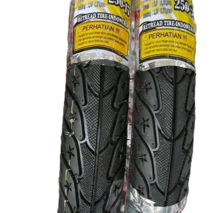 Bestone Paket Sepasang Ban Motor 250-17 & 275-17 Depan Belakang IRC Fasti2 SK 01 Lengkap Bintang Max