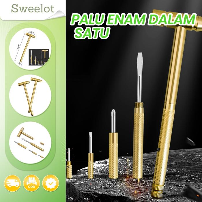 Palu Kecil Bisa Dijadikan Obeng Palu Mini Multifungsi Palu Serbaguna 6 In 1 Palu Kenari Palu Kecil E