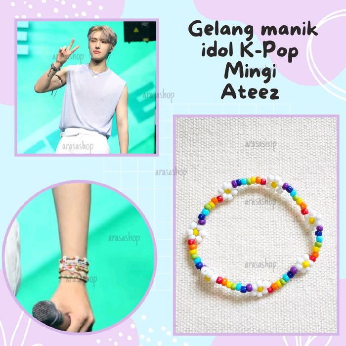 gelang yeosang mingi ateez | gelang manik ateez | gelang idol K-Pop Korea | gelang tangan ateez