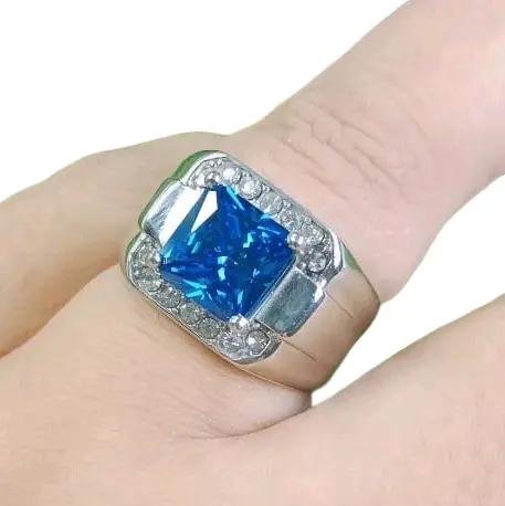 Cincin Cowok Model Mata Kota King Blue Safir - Rings