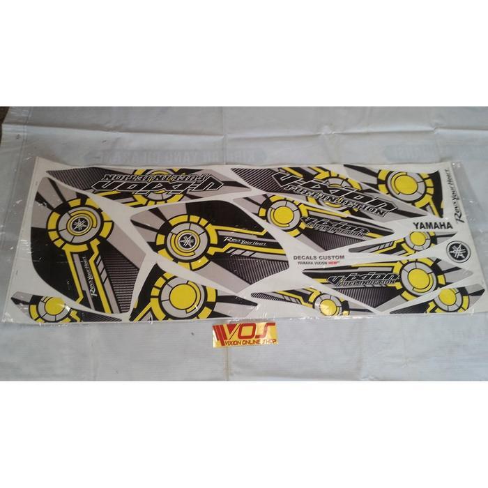 STIKER VARIASI NEW VIXION NVA 2015 - 2017 ABU KUNING HITAM MODEL MESIN [NTS]