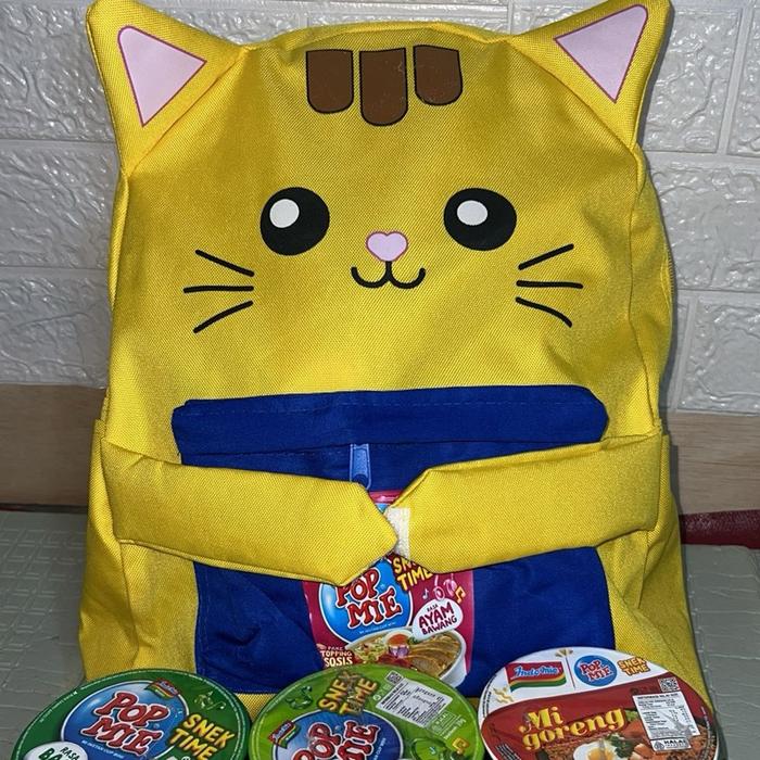 Tas Pop mie kucing + 5 pcs pop mie