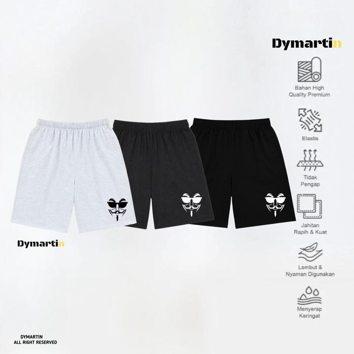 Celana Pendek Dewasa Kaos Katun Desain Hacker / Celana Pendek Premium Quality L XL XXL XXXL