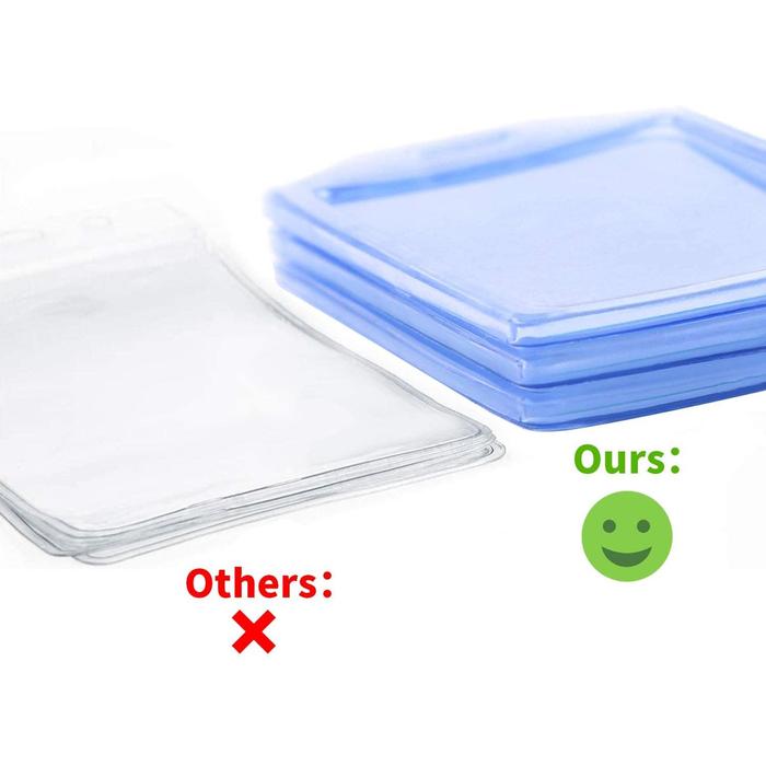 Heavy Duty ID Card Badge Holder, Hard Plastic Vertical Silicone Soft