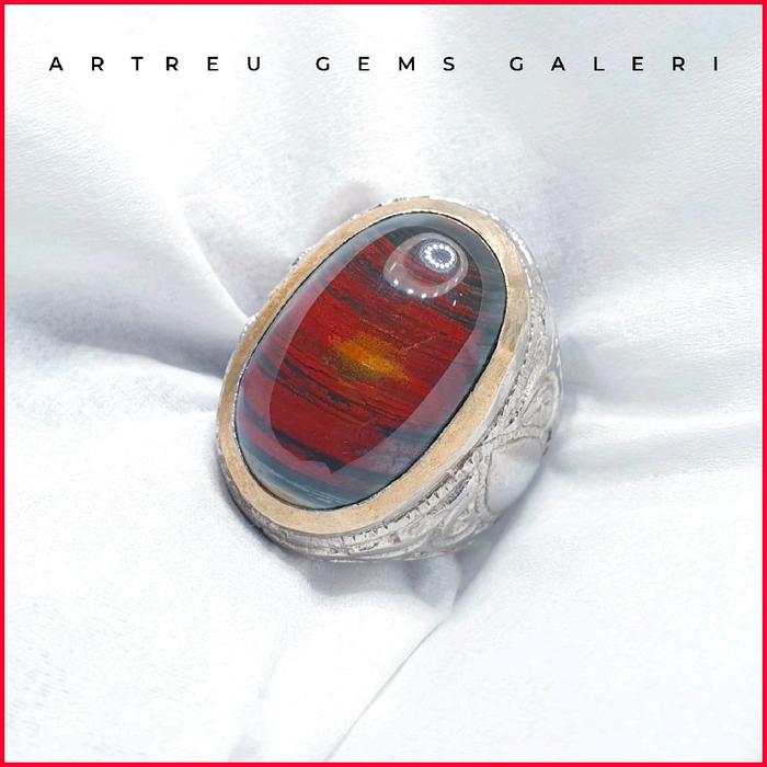Batu Fokay Kelor Urat Merah | Cincin Batu Akik Ring 5-10