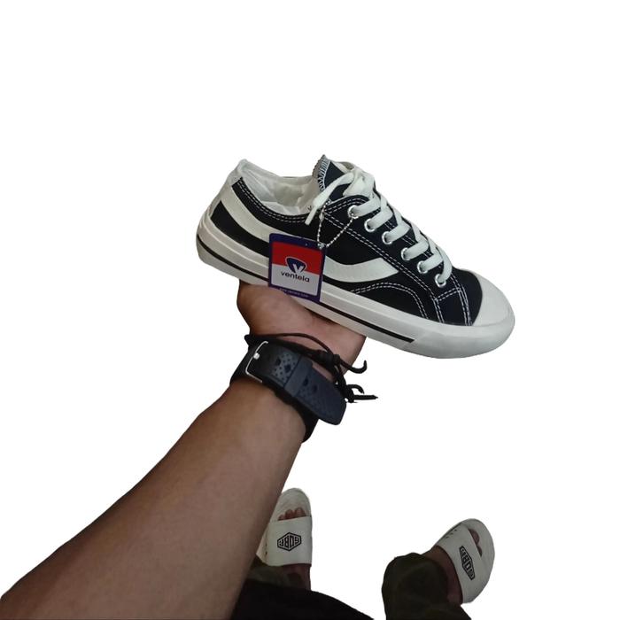 Sepatu Sekolah Casual Kekinia Merek Ventala untuk Pria dan cewek original Snekers Kasual Black