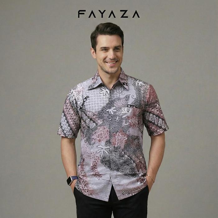 Batik Pria Lengan Pendek Hem Batik Pria Lengan Pendek Baju Batik Pria Lengan Pendek motif Biru