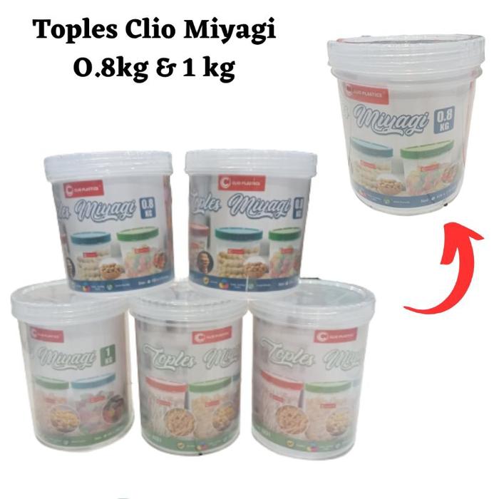 Toples Plastik Clio Miyagi Toples Makanan Kue Kering Tutup Putar