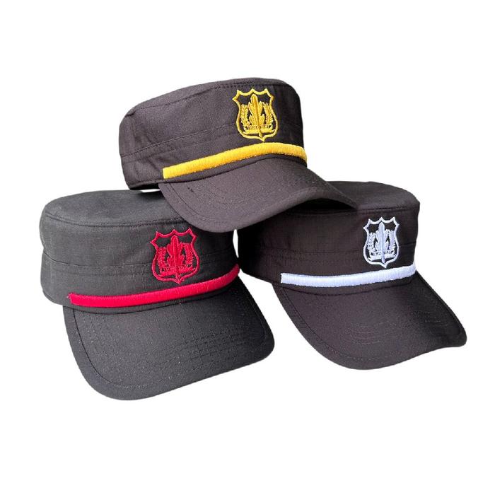 Topi Komando Security Patrol Cap Satpam Coklat Kopi Lis Bordir Timbul Ukuran Allsize