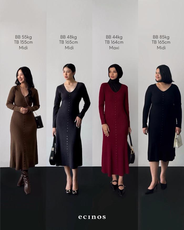 Ecinos - Natasha Knitted Dress | Pakaian Wanita | Dress Wanita