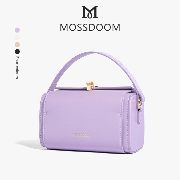 Mossdoom Tas Wanita Bexley Bag Tas Kotak Elegan Tas Selempang Desain Kunci Warna Solid